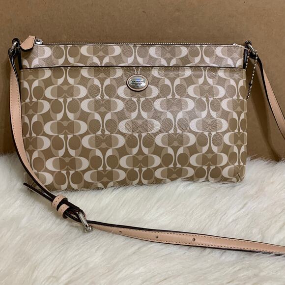 COACH Light Khaki/Beige PEYTON DREAM C Signature PVC EW Swing Pack XBody F51364 - Picture 3 of 16